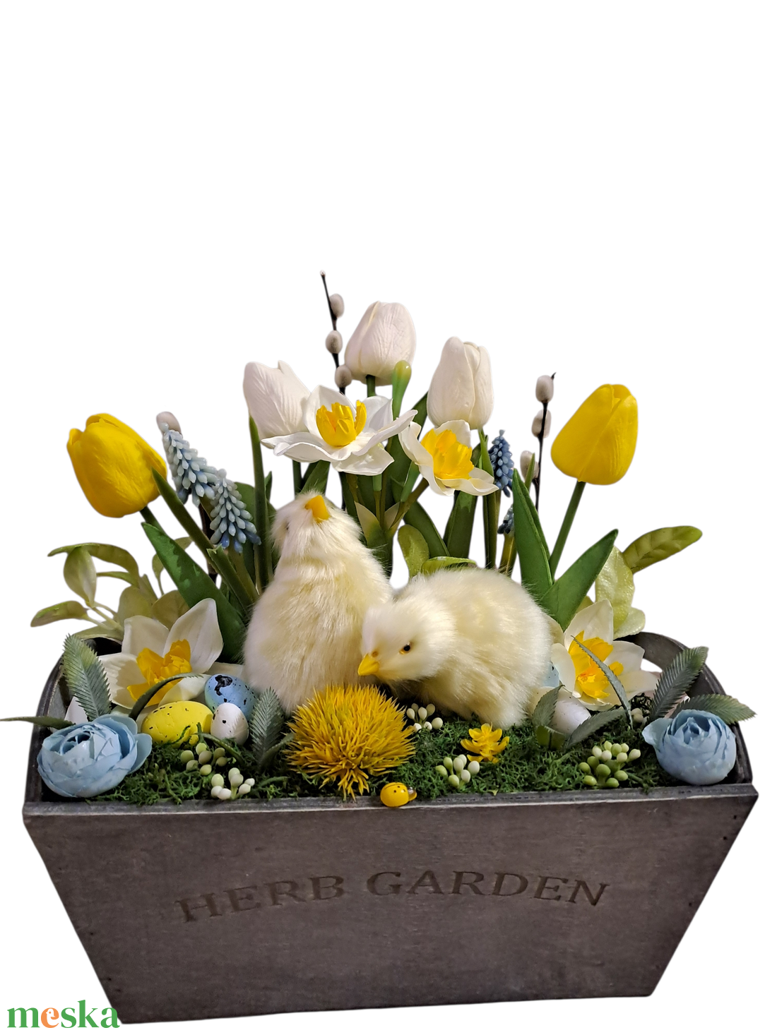 Tavasz,élethű csibékkel - otthon & életmód - dekoráció - húsvéti asztaldíszek - Meska.hu