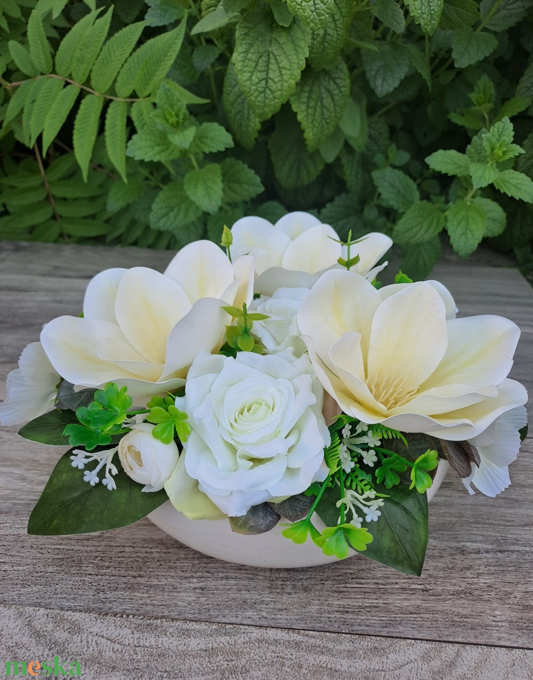 Magnóliás,rózsás tál - otthon & életmód - dekoráció - asztal és polc dekoráció - asztaldísz - Meska.hu