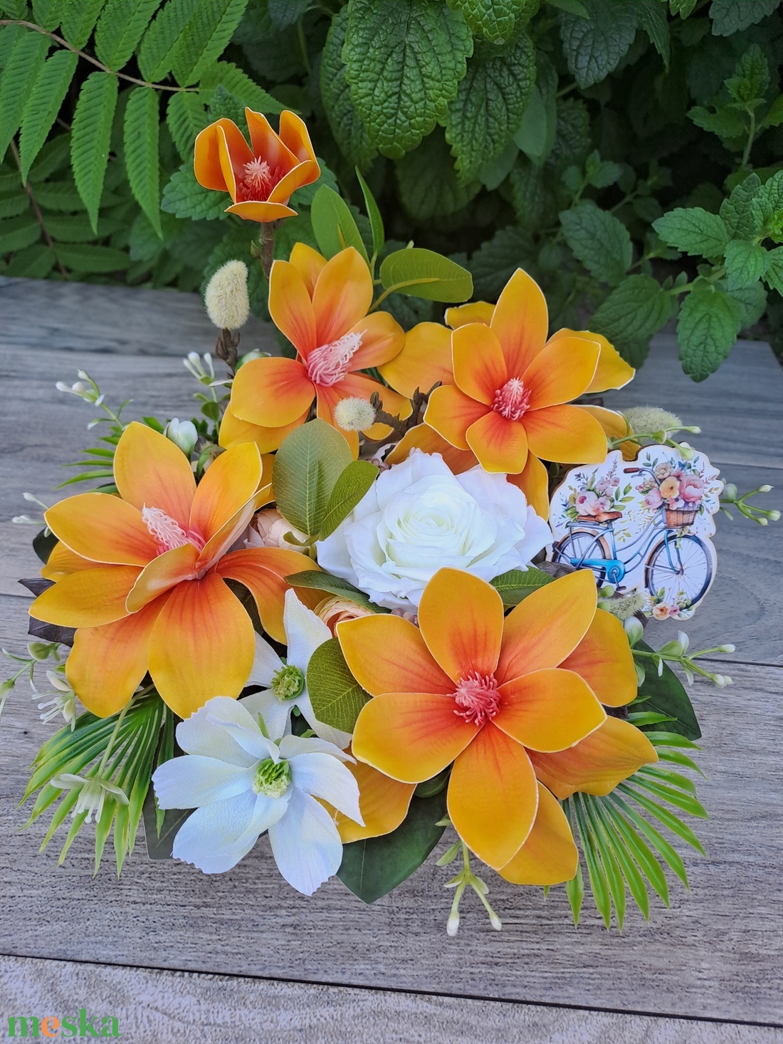 Narancs magnóliás tál - otthon & életmód - dekoráció - asztal és polc dekoráció - asztaldísz - Meska.hu