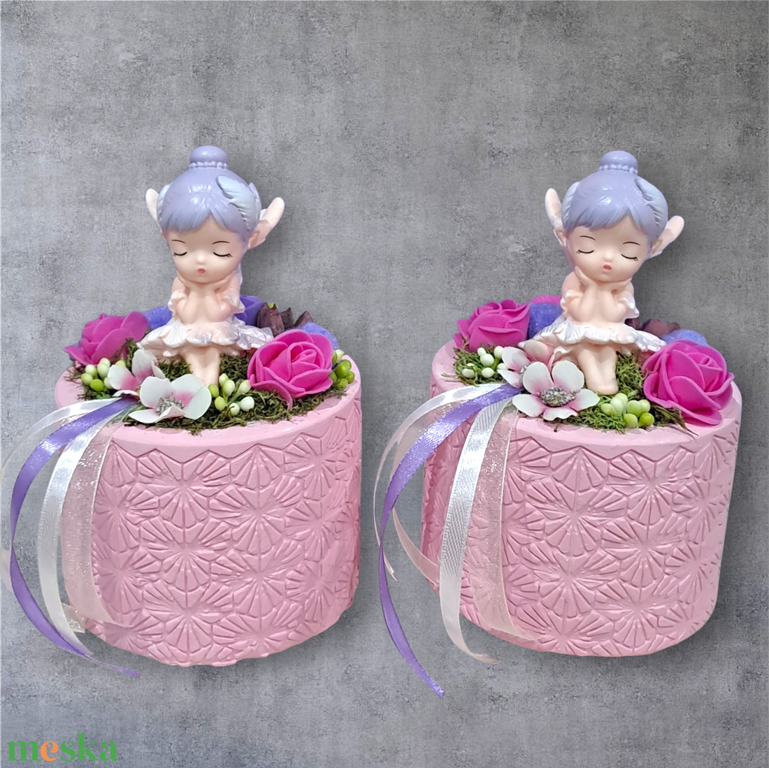 Tündérlányok kaspóban - otthon & életmód - virágdekoráció - virágdíszek - asztali virágdísz - Meska.hu
