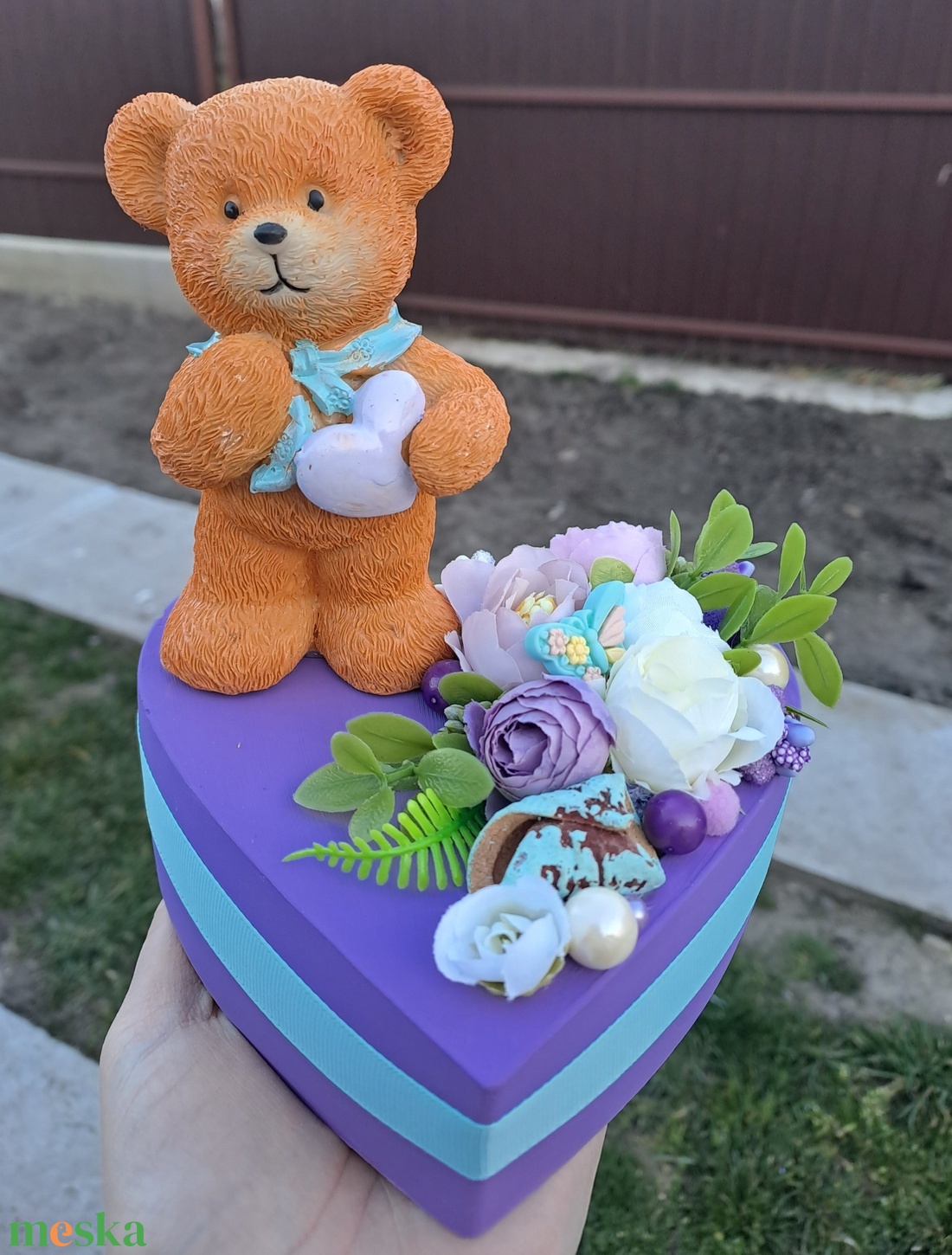 Macis szívdísz - otthon & életmód - virágdekoráció - virágdíszek - asztali virágdísz - Meska.hu