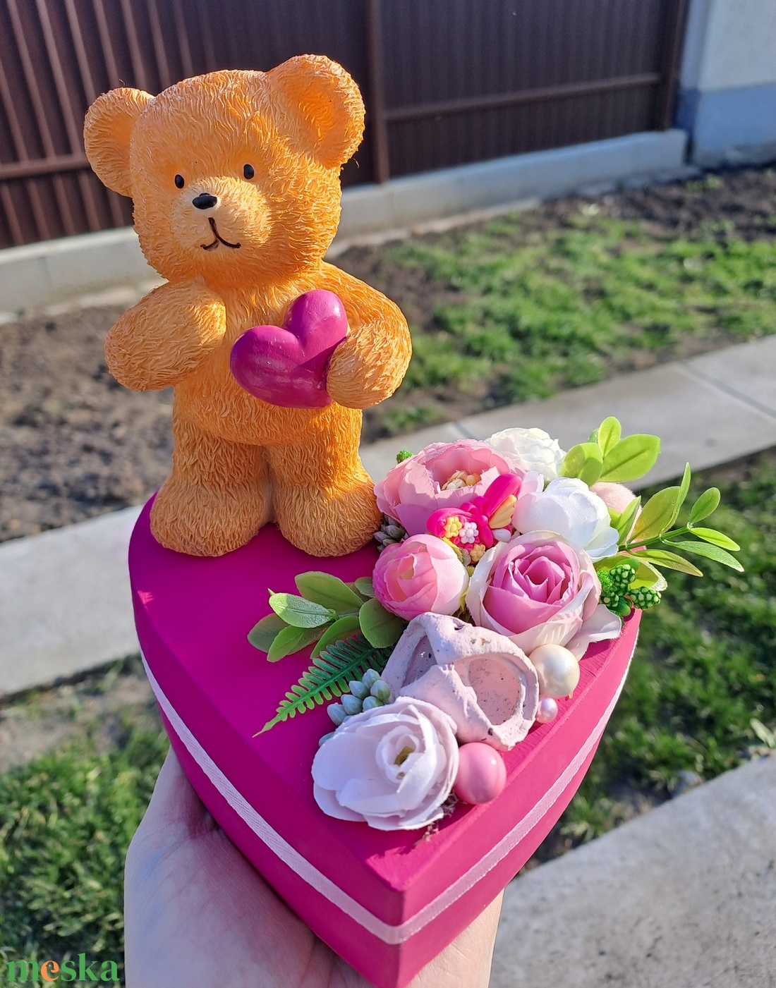 Macis szívdísz - otthon & életmód - virágdekoráció - virágdíszek - asztali virágdísz - Meska.hu