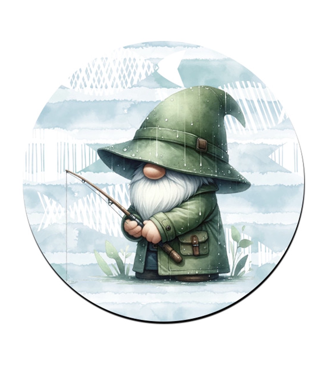 Horgász manó esőben mintás bögre alátét -  - Meska.hu