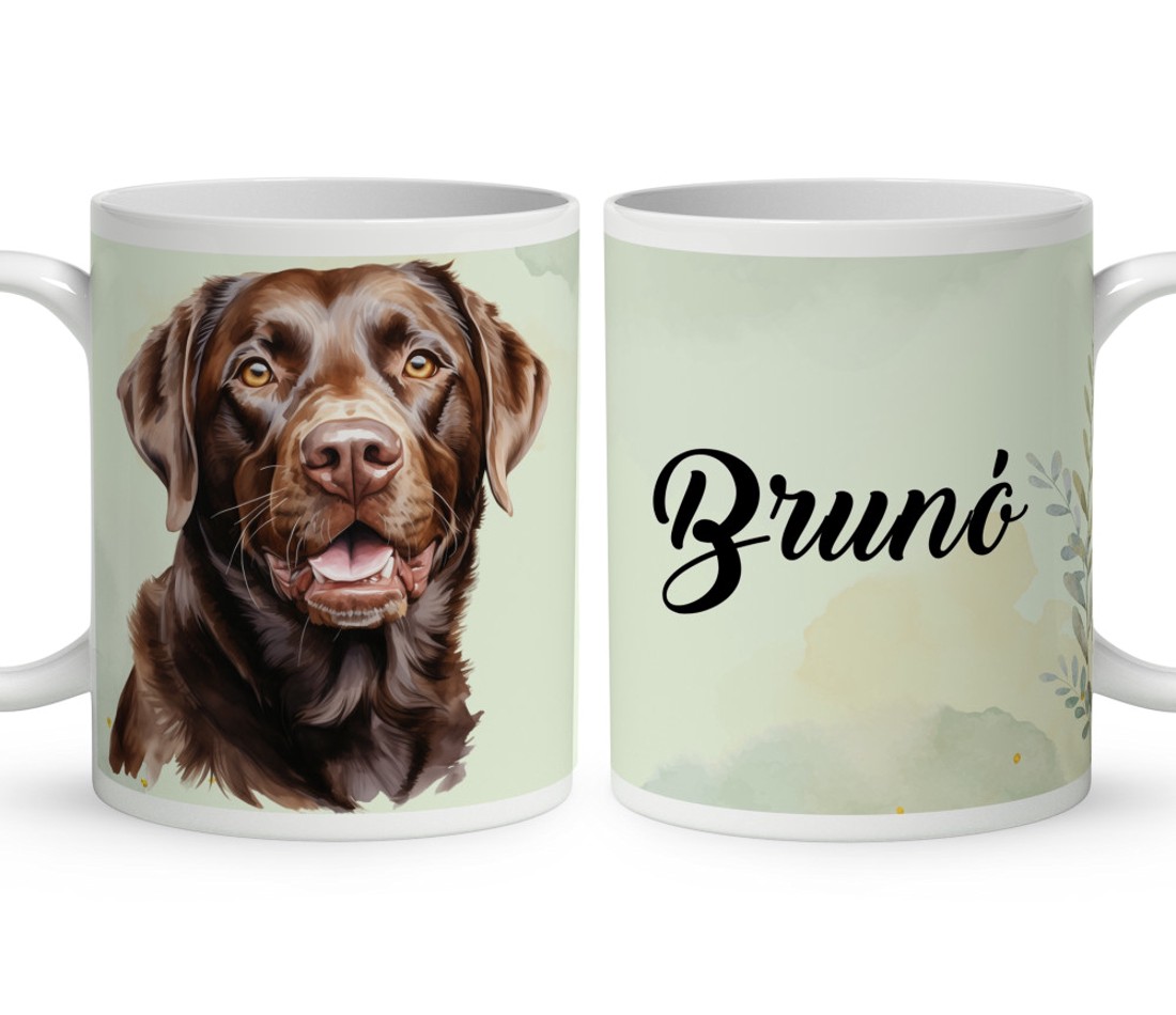 Névvel kérhető - Barna labrador portré mintás bögre - otthon & életmód - konyhafelszerelés, tálalás - tálalás - bögre & csésze - Meska.hu
