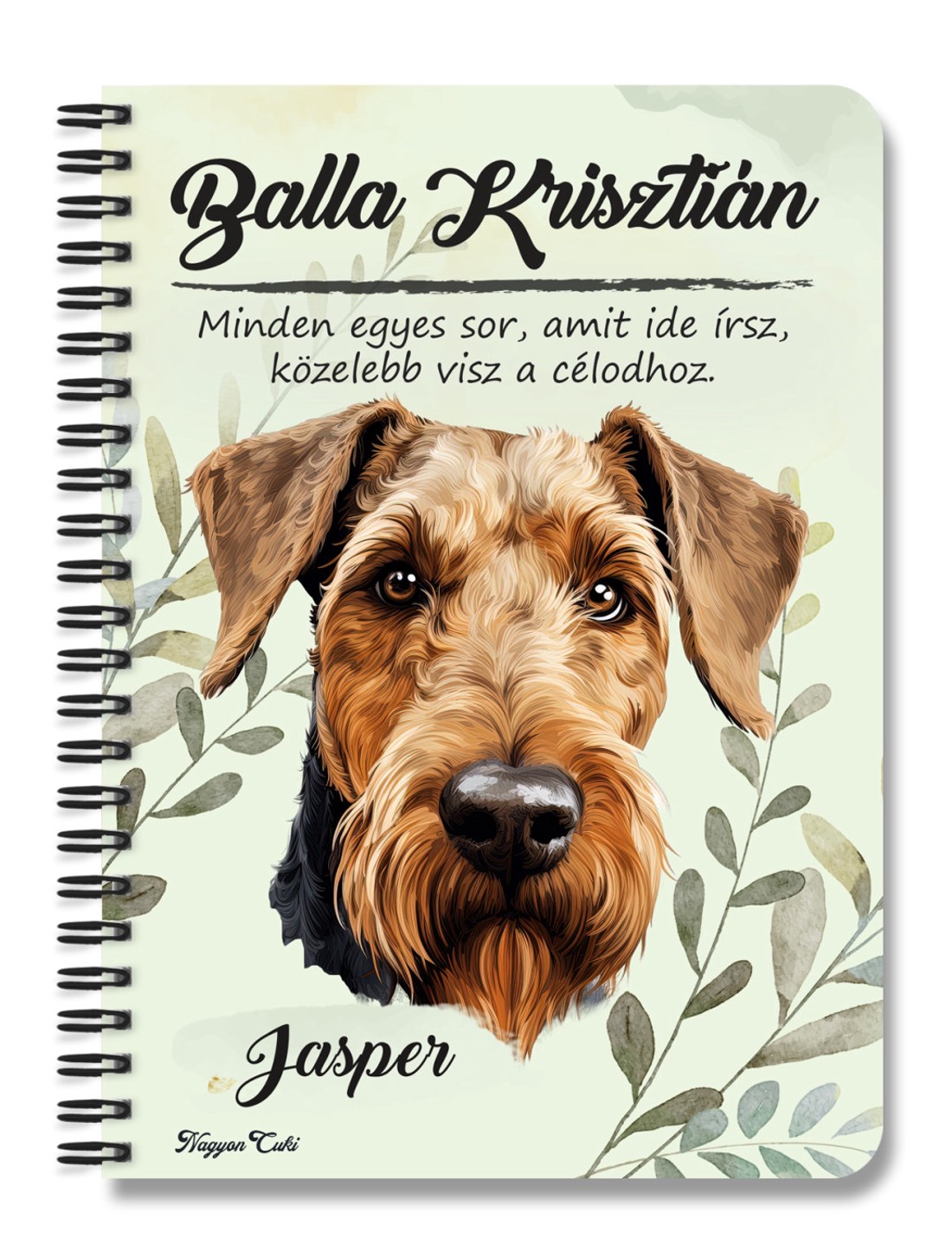 Személyre szabható - Welsh terrier portré mintás A6-os füzet - otthon & életmód - papír, írószer - jegyzetfüzet & napló - Meska.hu