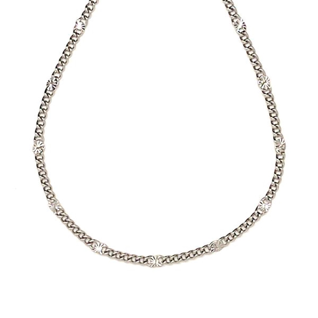 Orvosi acél ezüstszínű díszített lánc 45 cm - ékszer - nyaklánc - Meska.hu