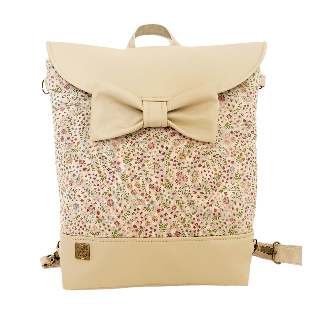 SuziartBag Drapp virágos 2in1 masnis hátizsák - táska & tok - kézitáska & válltáska - válltáska - Meska.hu SuziartBag Drapp virágos 2in1 masnis hátizsák - táska & tok - kézitáska & válltáska - válltáska - Meska.hu