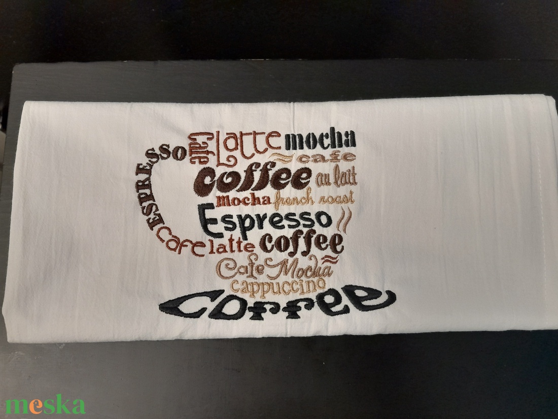 Kávé Design Nagy Méretű Konyharuha, Törlőkendő Gépi Hímzés - otthon & életmód - konyhafelszerelés, tálalás - konyhai textil - konyharuha & törlőkendő - Meska.hu Kávé Design Nagy Méretű Konyharuha, Törlőkendő Gépi Hímzés - otthon & életmód - konyhafelszerelés, tálalás - konyhai textil - konyharuha & törlőkendő - Meska.hu