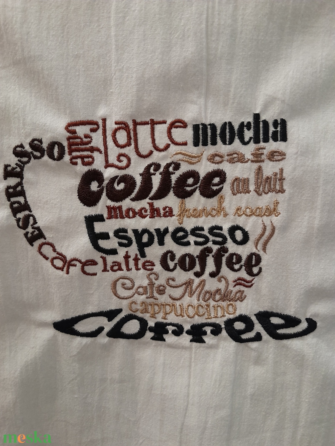 Kávé Design Nagy Méretű Konyharuha, Törlőkendő Gépi Hímzés - otthon & életmód - konyhafelszerelés, tálalás - konyhai textil - konyharuha & törlőkendő - Meska.hu Kávé Design Nagy Méretű Konyharuha, Törlőkendő Gépi Hímzés - otthon & életmód - konyhafelszerelés, tálalás - konyhai textil - konyharuha & törlőkendő - Meska.hu