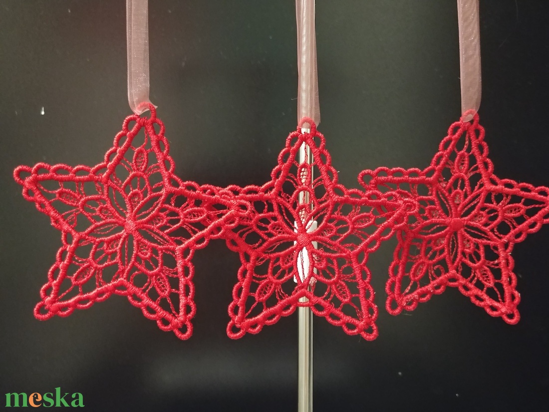 3 db Csillag Karácsonyfadísz, Szabadon Álló Csipke Gépi Hímzéssel, 3 színben - karácsony - karácsonyi lakásdekoráció - karácsonyfadíszek - Meska.hu 3 db Csillag Karácsonyfadísz, Szabadon Álló Csipke Gépi Hímzéssel, 3 színben - karácsony - karácsonyi lakásdekoráció - karácsonyfadíszek - Meska.hu