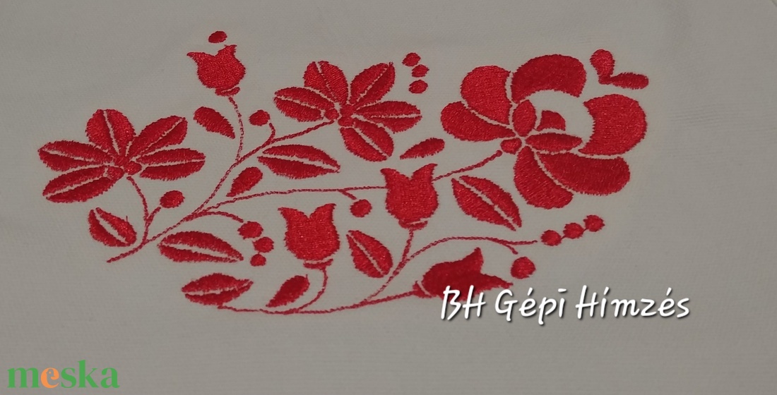 Vászon Húzózsinóros Hátizsák Népművészeti Matyó Design Gépi Hímzéssel - táska & tok - hátizsák - hátizsák - Meska.hu