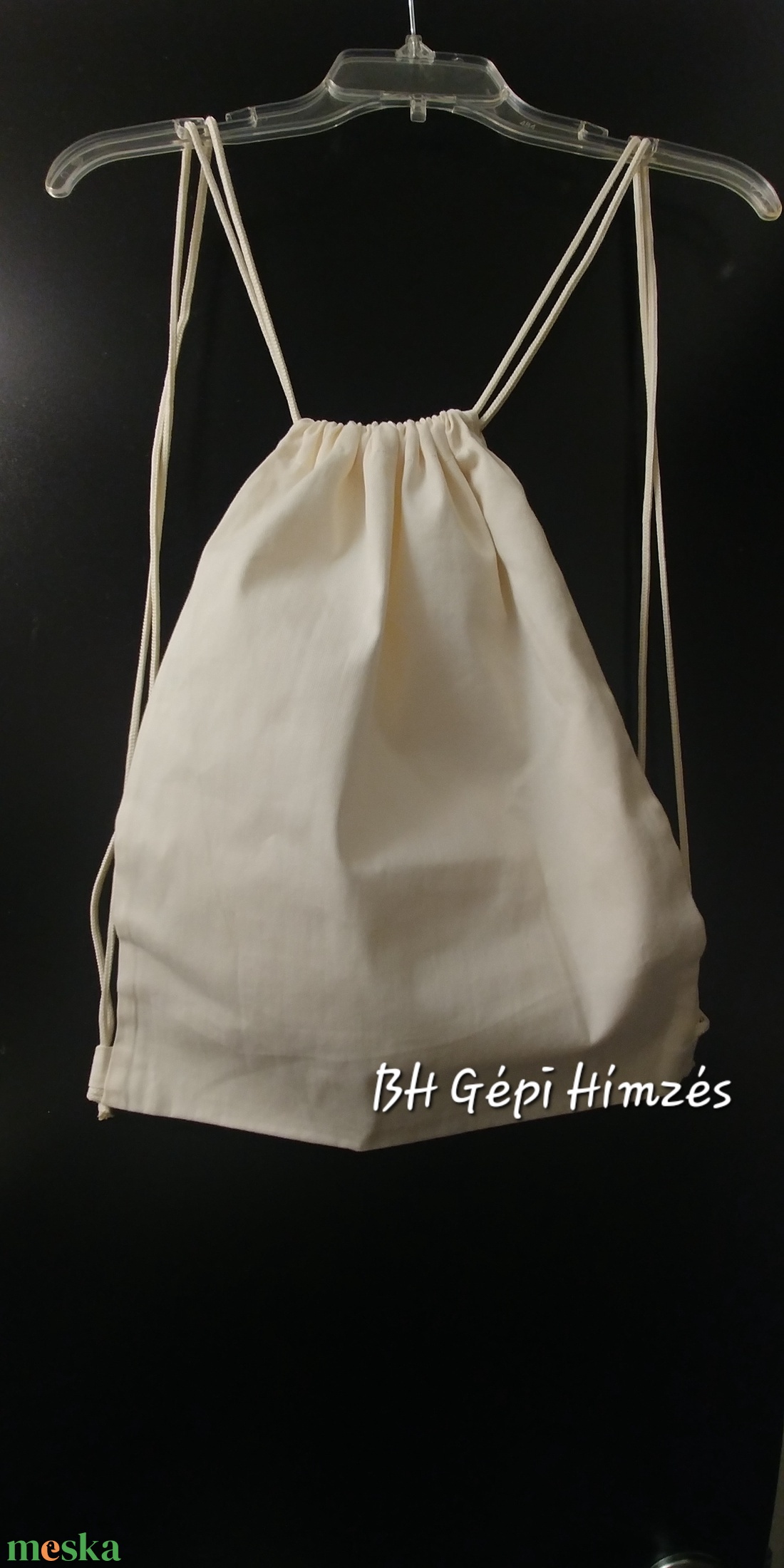 Vászon Húzózsinóros Hátizsák Népművészeti Matyó Design Gépi Hímzéssel - táska & tok - hátizsák - hátizsák - Meska.hu