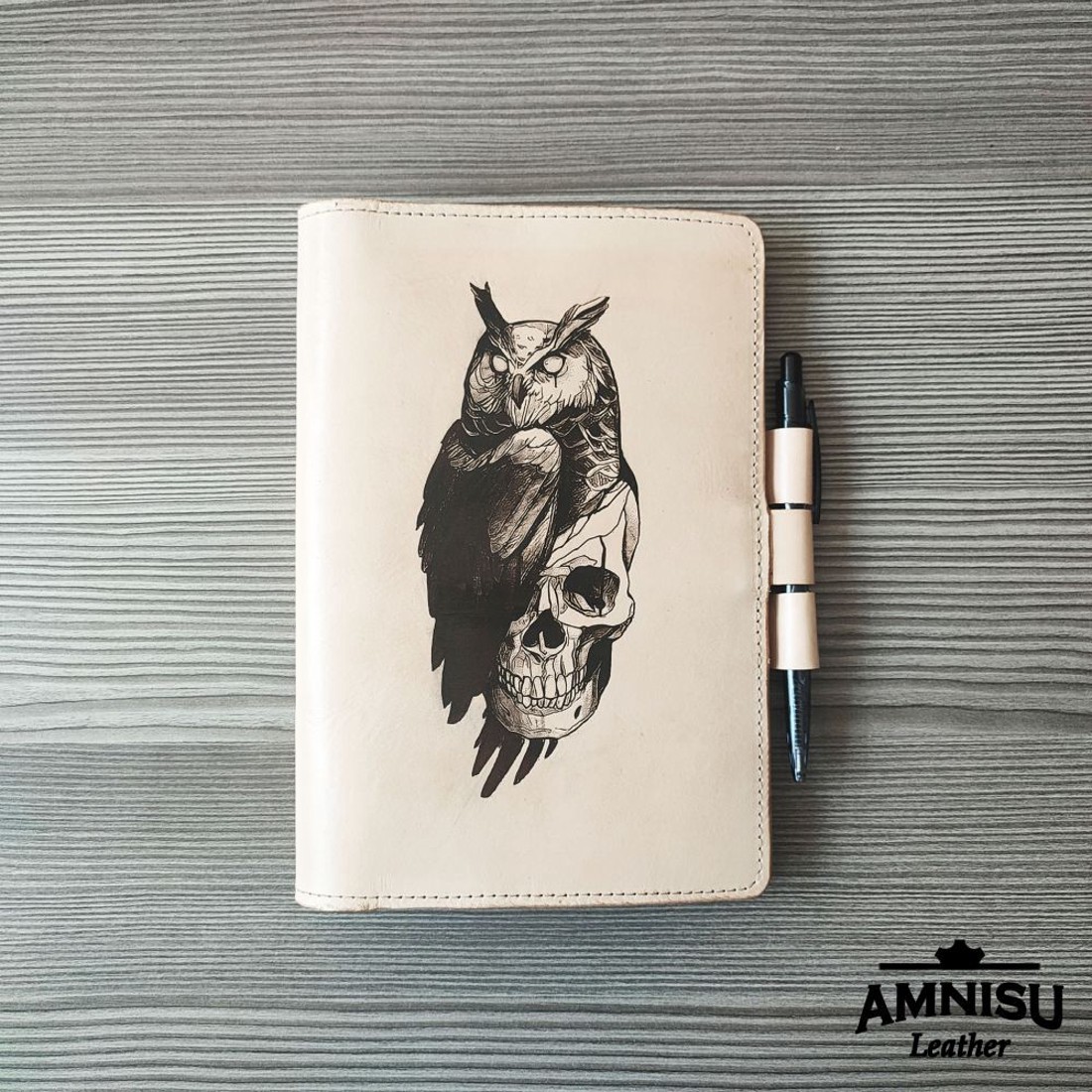 Bagoly mintás noteszborító - otthon & életmód - papír, írószer - könyv- és füzetborító - Meska.hu