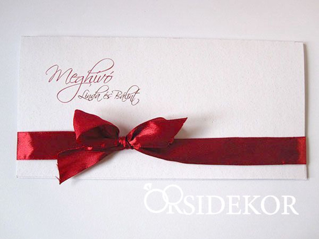 Esküvői meghívó szalaggal díszítve - esküvő - meghívó & kártya - meghívó - Meska.hu