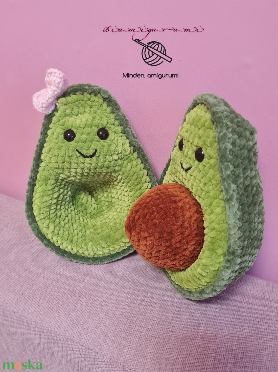 Horgolt avokádó pár - játék & sport - plüssállat & játékfigura - más figura - Meska.hu