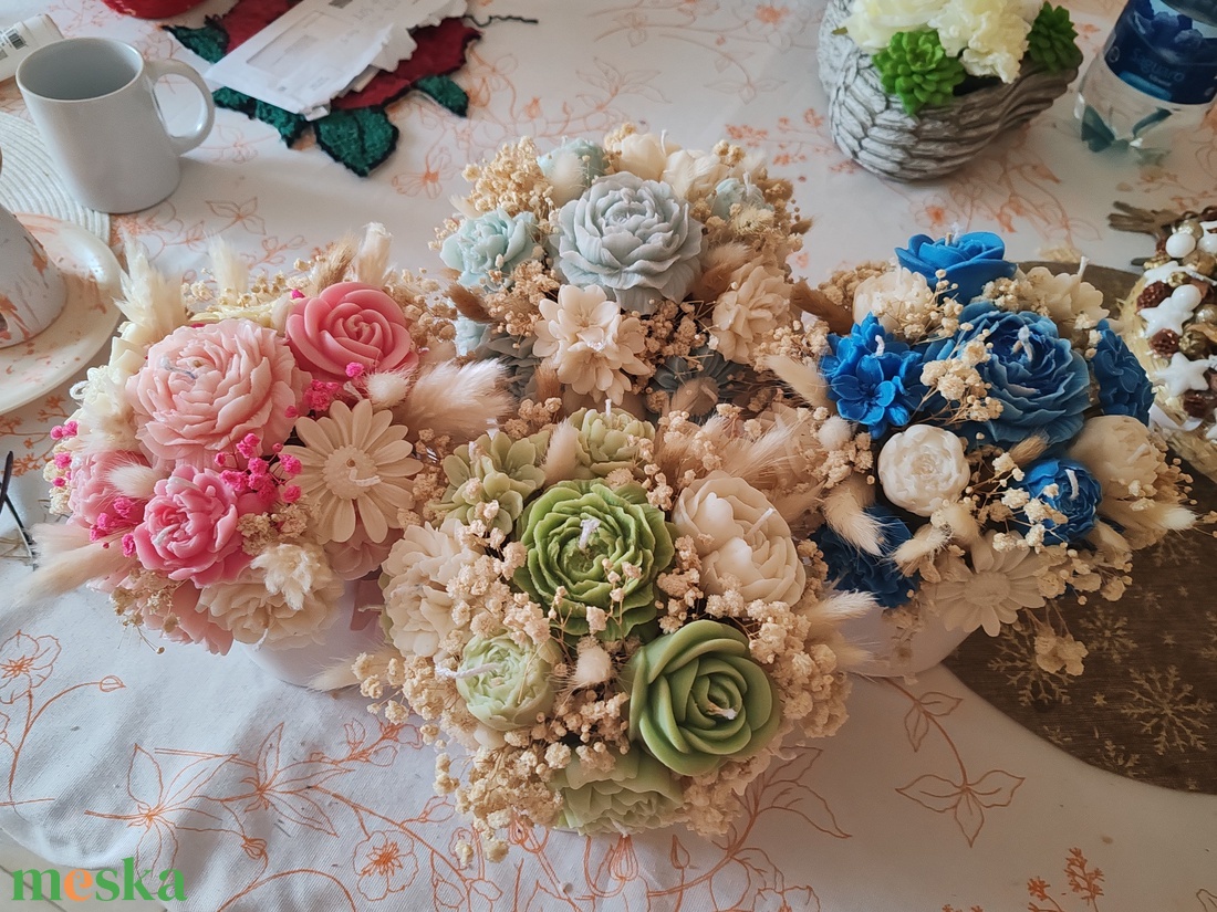 Gyertya virágbox - otthon & életmód - gyertya, illat, aroma - gyertya - Meska.hu