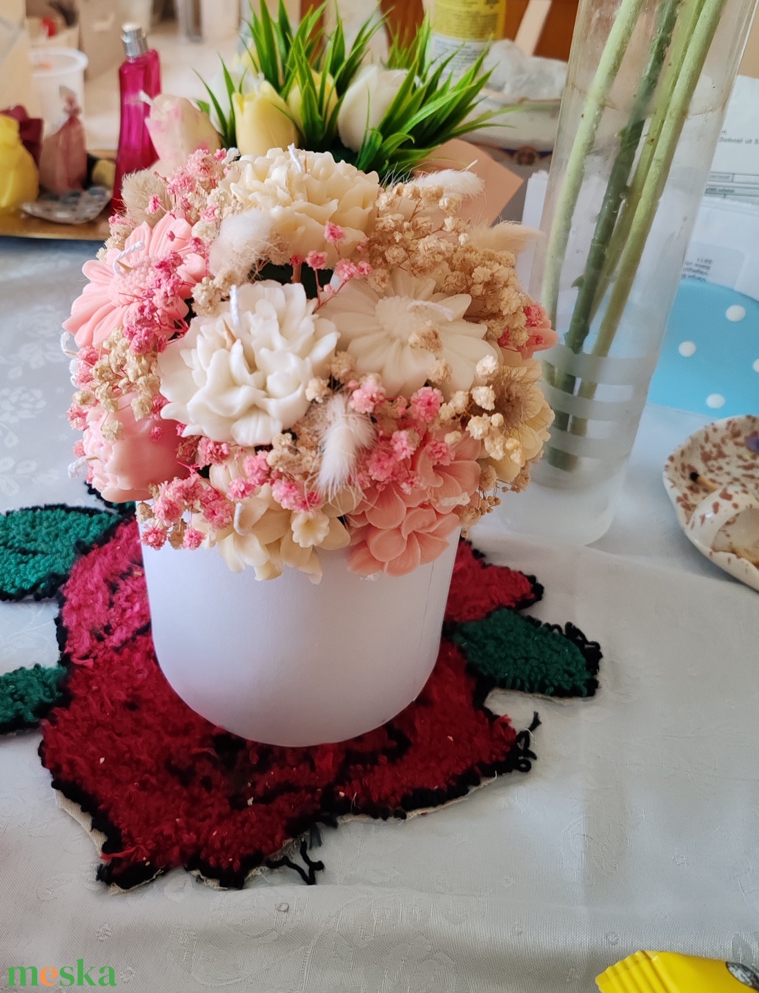 Gyertya virágbox - otthon & életmód - gyertya, illat, aroma - gyertya - Meska.hu