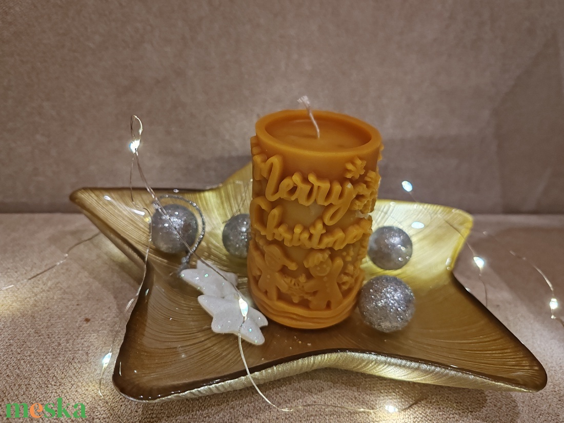Méhviasz gyertyák  - karácsony - karácsonyi lakásdekoráció - karácsonyi illatgyertya, mécses - Meska.hu