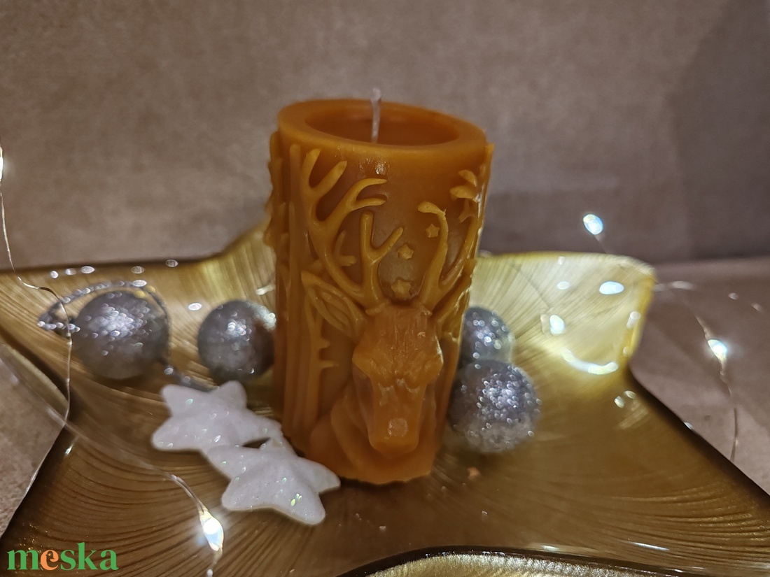 Méhviasz gyertyák  - karácsony - karácsonyi lakásdekoráció - karácsonyi illatgyertya, mécses - Meska.hu