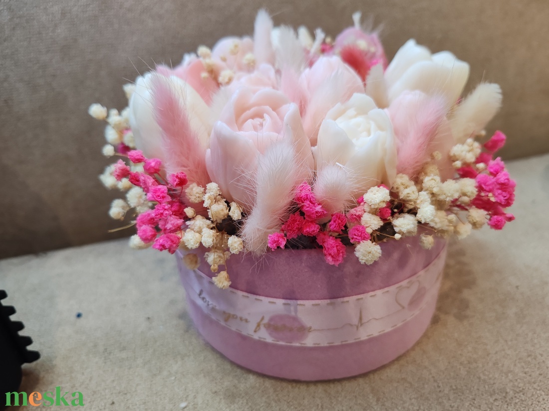 Viasz virág box  - otthon & életmód - dekoráció - virágdekoráció - virágok - virágbox - Meska.hu