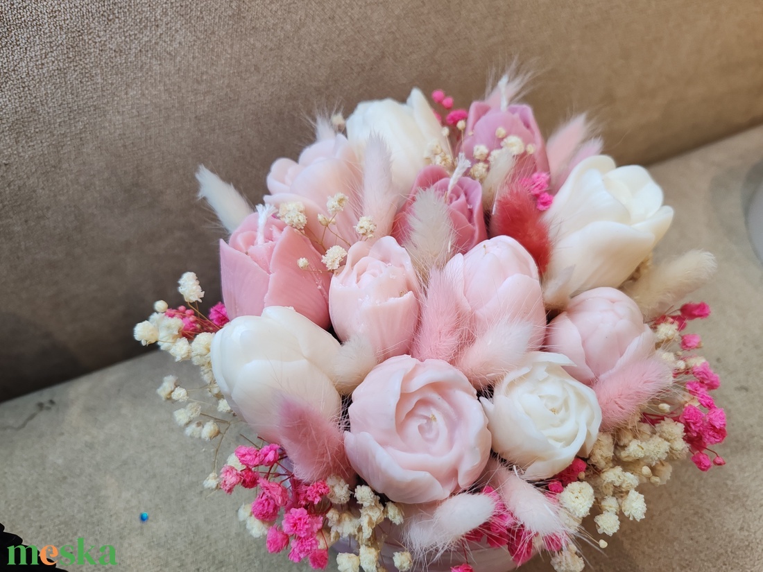 Viasz virág box  - otthon & életmód - dekoráció - virágdekoráció - virágok - virágbox - Meska.hu