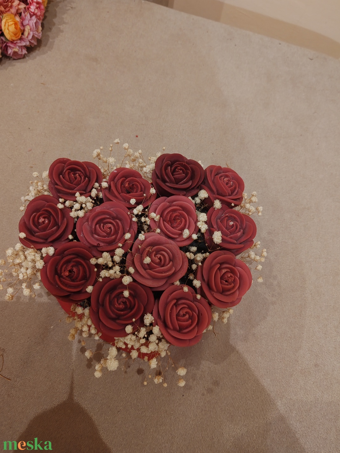 Szív alakú rózsabox  - otthon & életmód - virágdekoráció - virágok - virágbox - Meska.hu