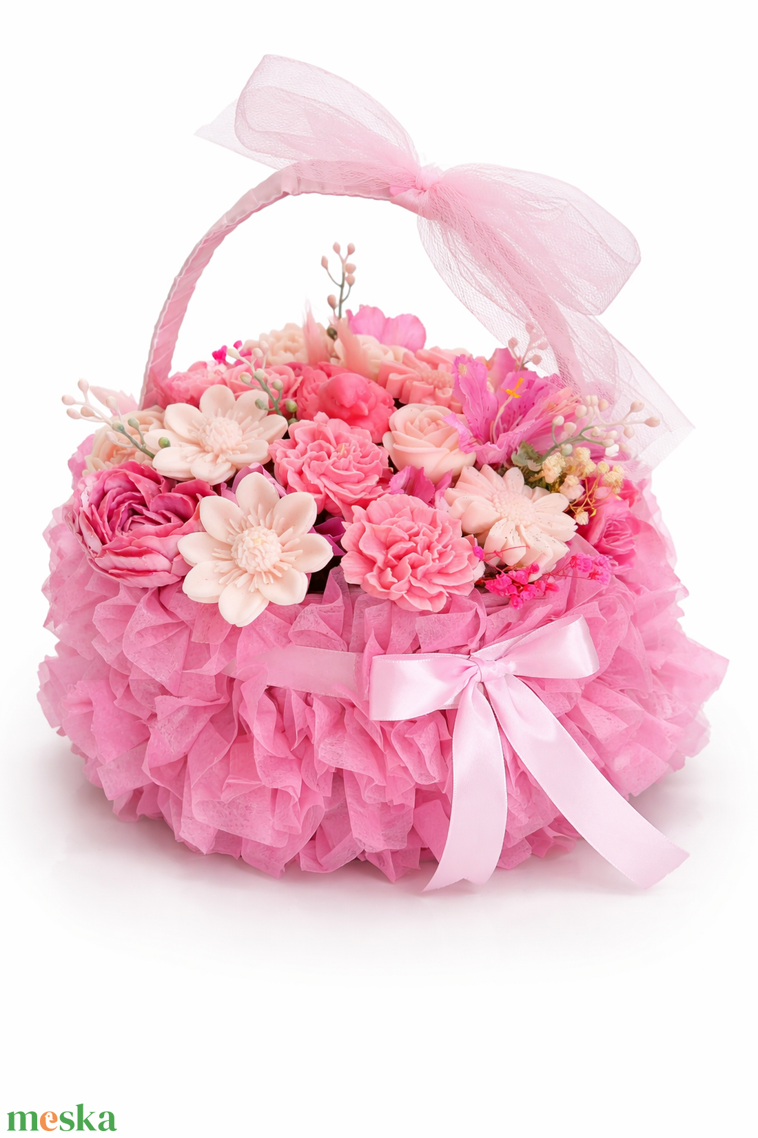 Viasz tulipános kosár - otthon & életmód - dekoráció - asztal és polc dekoráció - asztaldísz - Meska.hu