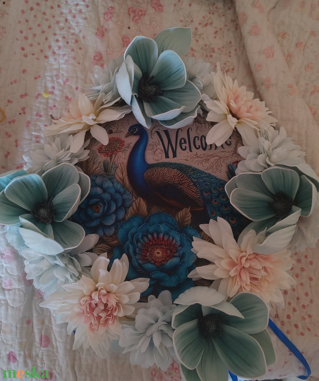 Pávás ajtódísz - otthon & életmód - dekoráció - ajtó- és ablak dekoráció - ajtódísz & kopogtató - Meska.hu