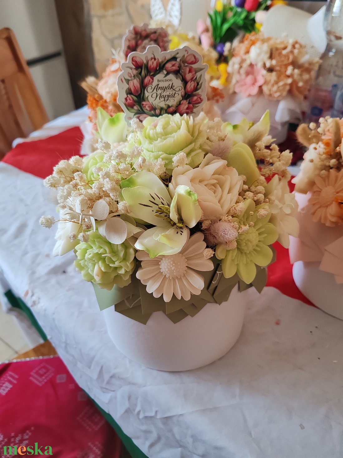 Illatos viaszvirág box - kellékek & szerszámok - dekorációs kellékek - dekorációs gyertya - Meska.hu