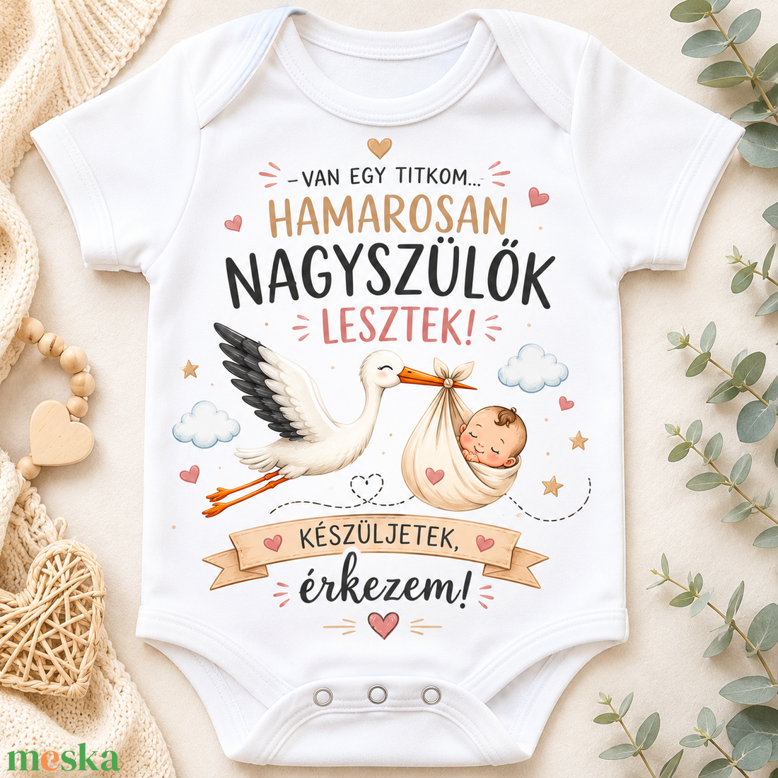 Baba bejelentő body-k. - baba - mama - babaruházat - baba body - Meska.hu