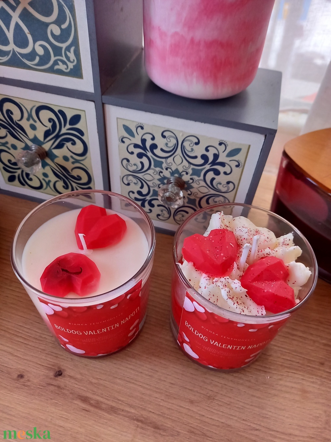 Valentin napi szójaviaszgyertya - otthon & életmód - gyertya, illat, aroma - gyertya - Meska.hu