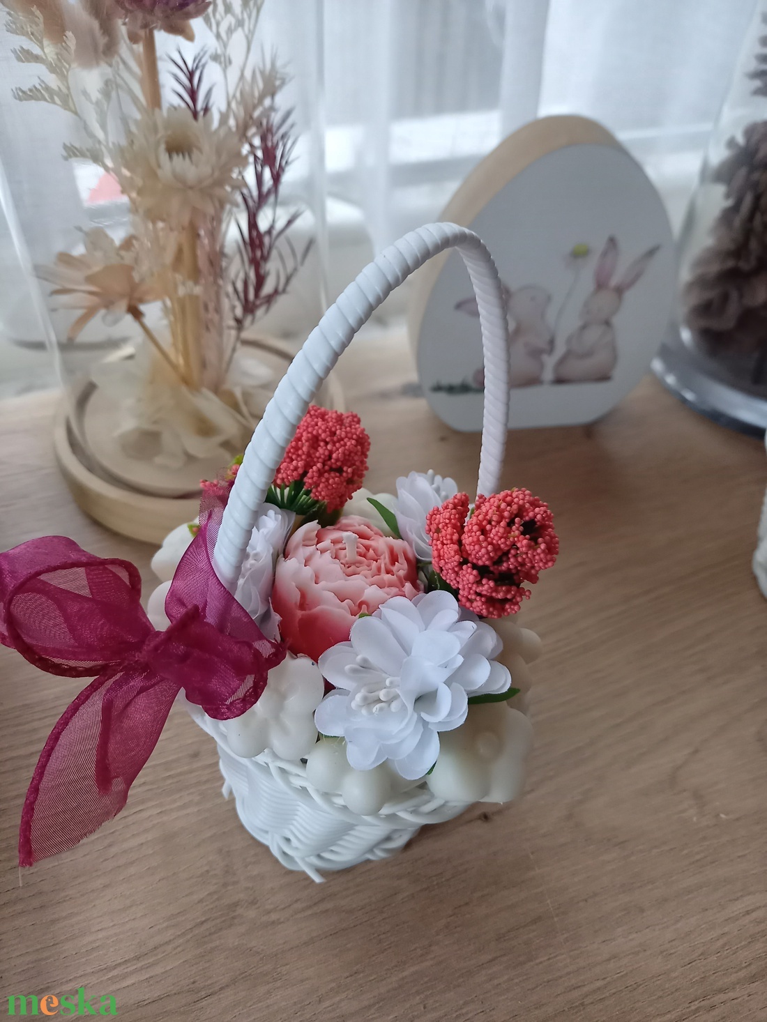 Szójaviasz virágkosár - otthon & életmód - gyertya, illat, aroma - illatviasz - Meska.hu