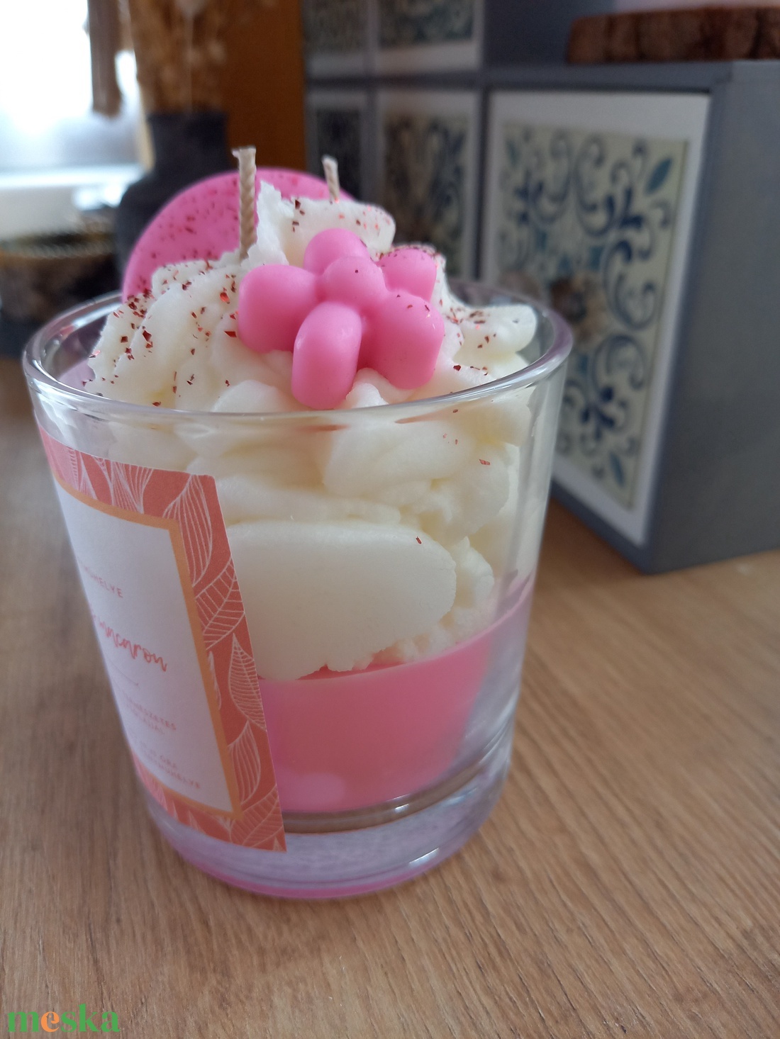 Mandulás macaron szójaviaszgyertya - otthon & életmód - gyertya, illat, aroma - gyertya - Meska.hu