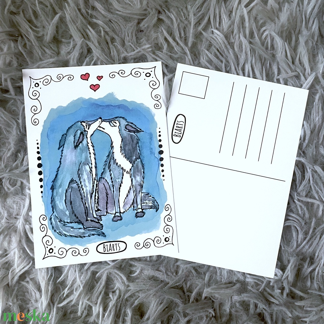 Farkasos képeslap - otthon & életmód - papír, írószer - ajándékozás kellékei - képeslap, üdvözlőlap - Meska.hu