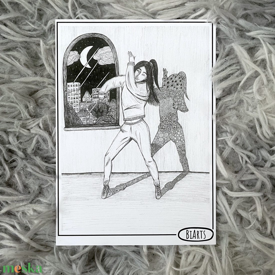 Hip hop táncos képeslap - otthon & életmód - papír, írószer - ajándékozás kellékei - képeslap, üdvözlőlap - Meska.hu