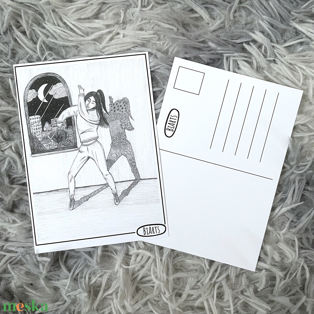 Hip hop táncos képeslap - otthon & életmód - papír, írószer - ajándékozás kellékei - képeslap, üdvözlőlap - Meska.hu