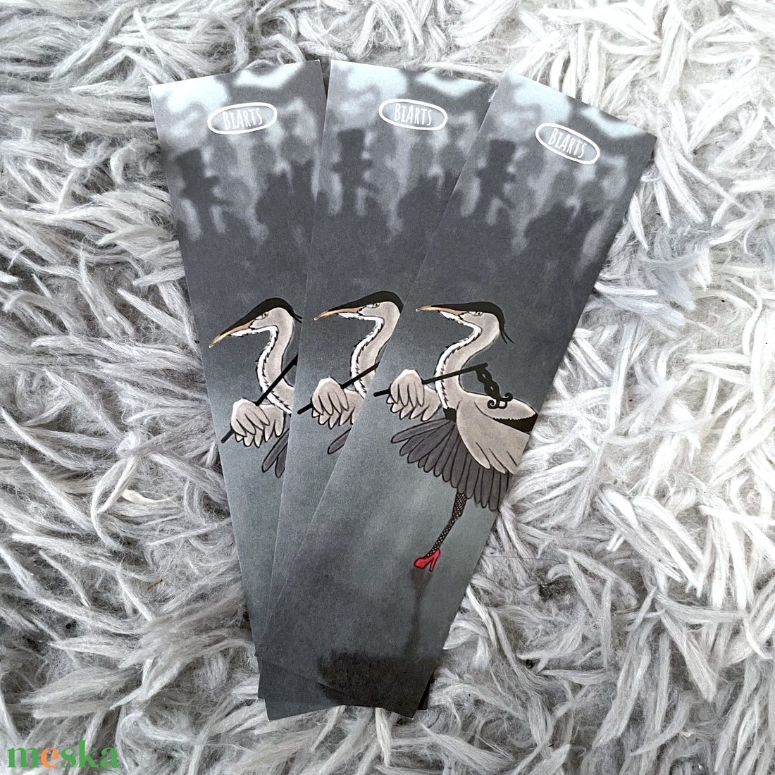 Szoknyásgém kicsi könyvjelző - könyv & zene - könyvjelző - Meska.hu