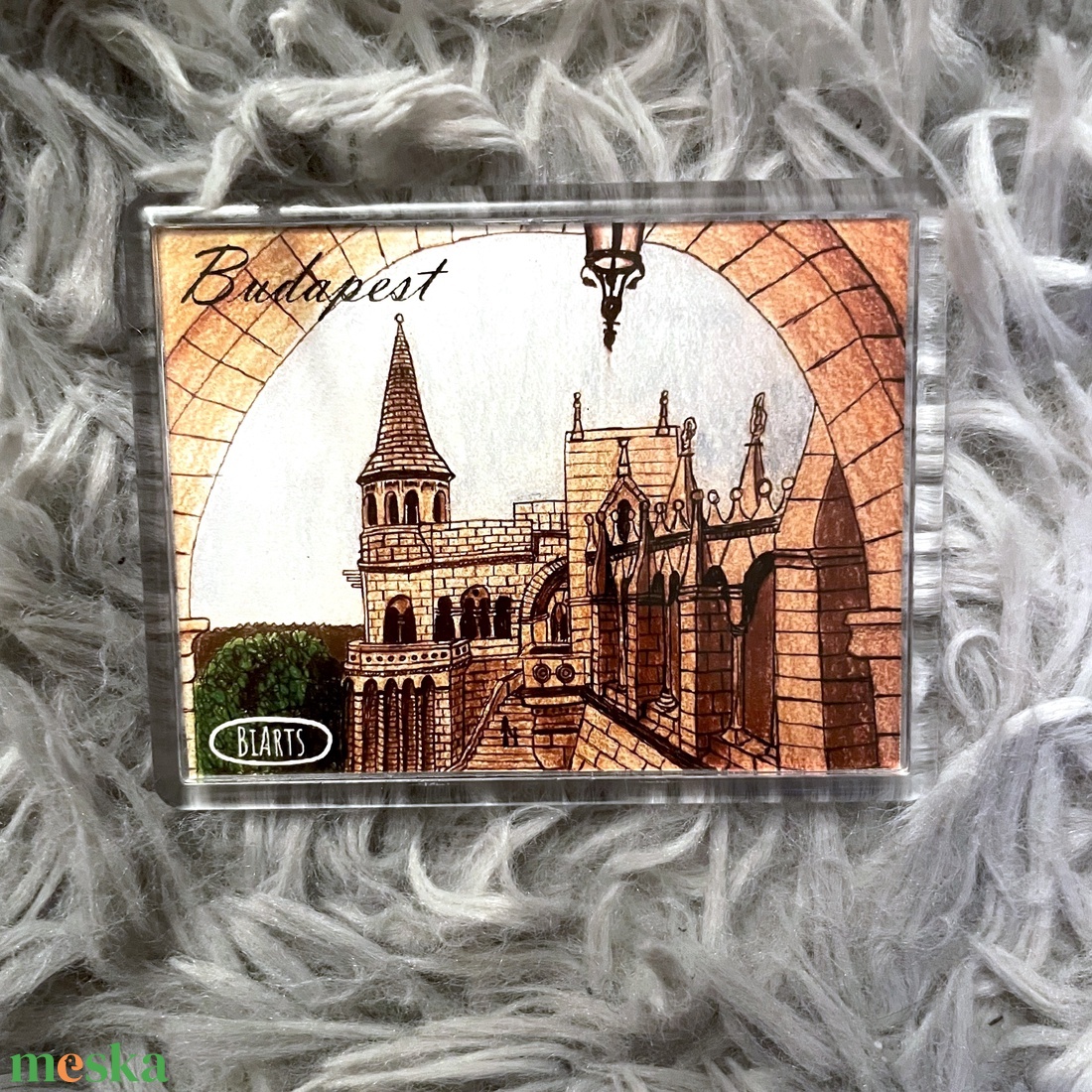 Budapest Halászbástya mágnes - otthon & életmód - konyhafelszerelés, tálalás - konyhai dekoráció - hűtőmágnes - Meska.hu