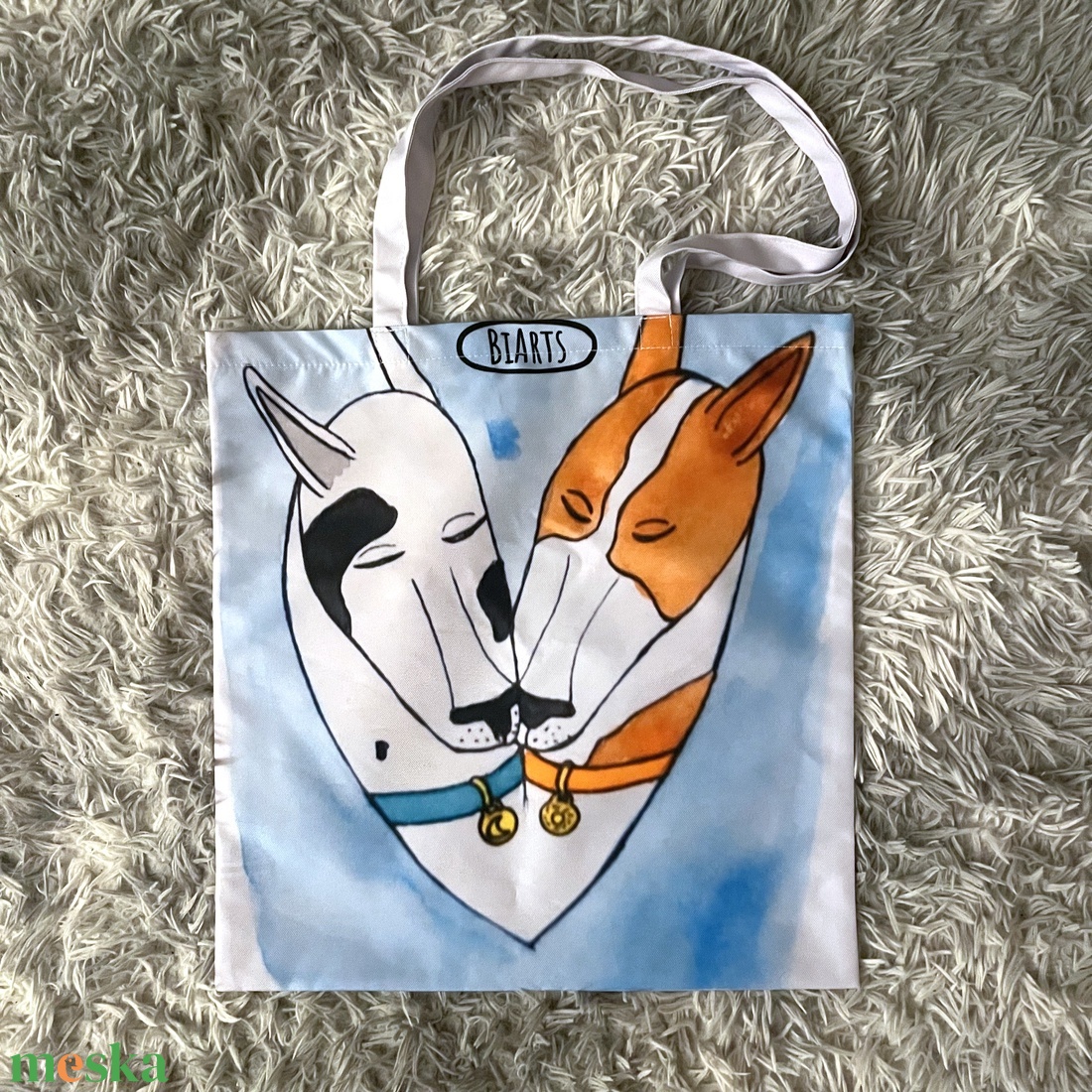 Kutyás textilszatyor - táska & tok - bevásárlás & shopper táska - shopper, textiltáska, szatyor - Meska.hu