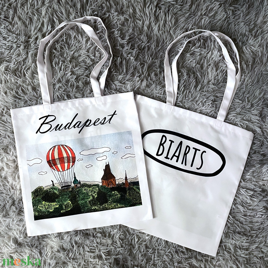 Budapest Városliget hőlégballon textilszatyor - táska & tok - bevásárlás & shopper táska - shopper, textiltáska, szatyor - Meska.hu