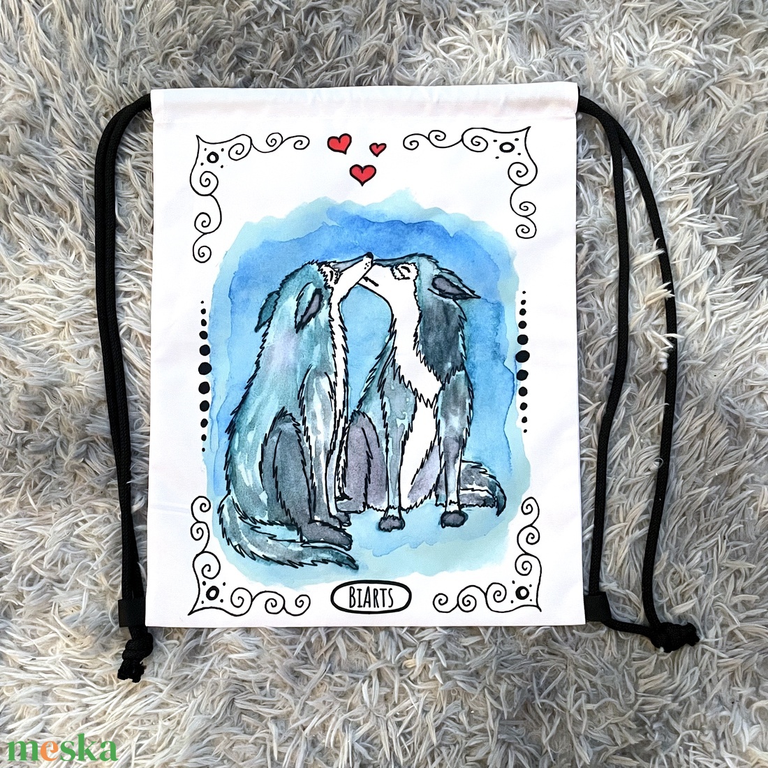 Farkasos tornazsák - táska & tok - bevásárlás & shopper táska - shopper, textiltáska, szatyor - Meska.hu