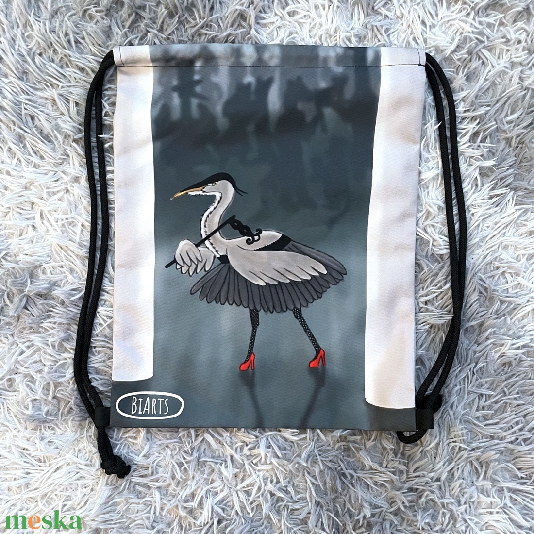 Szoknyásgém kisasszonyos tornazsák - táska & tok - bevásárlás & shopper táska - shopper, textiltáska, szatyor - Meska.hu