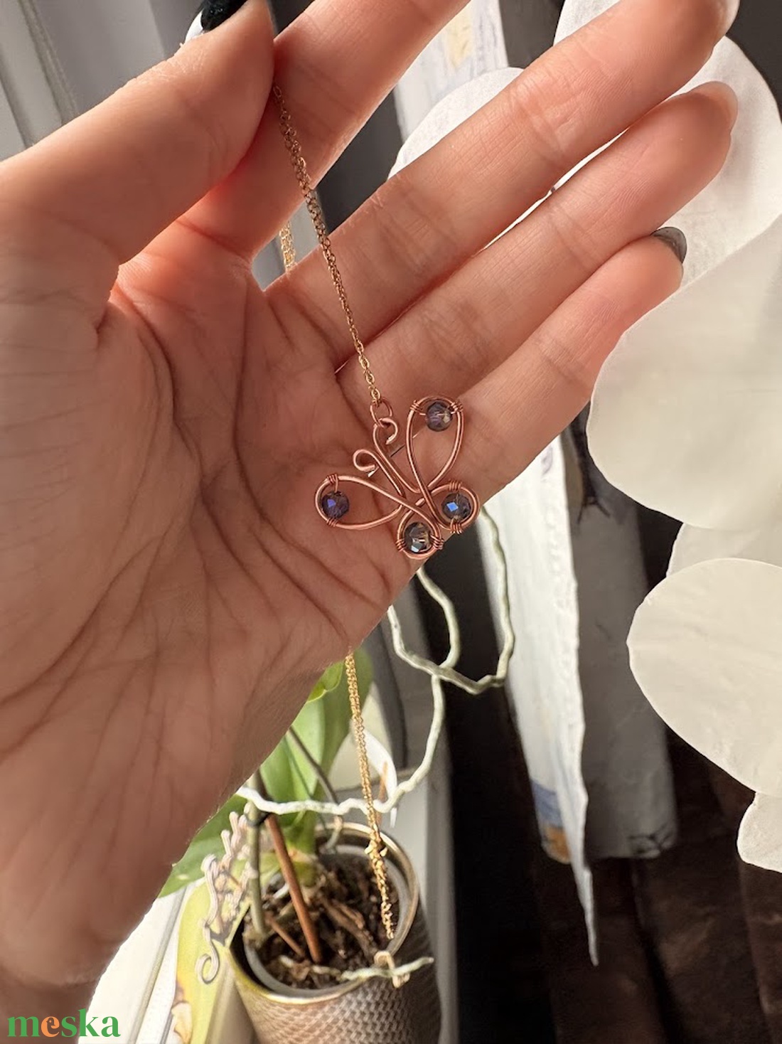 Pillangós medál - ékszer - nyaklánc - medálos nyaklánc - Meska.hu