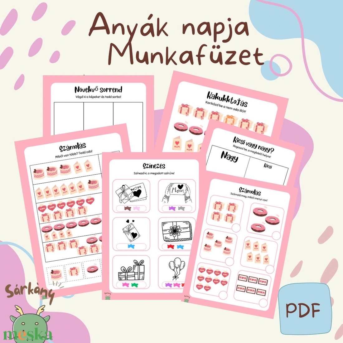 Anyák Napi Munkafüzet - játék & sport - készségfejlesztő és logikai játék - oktató játékok - Meska.hu