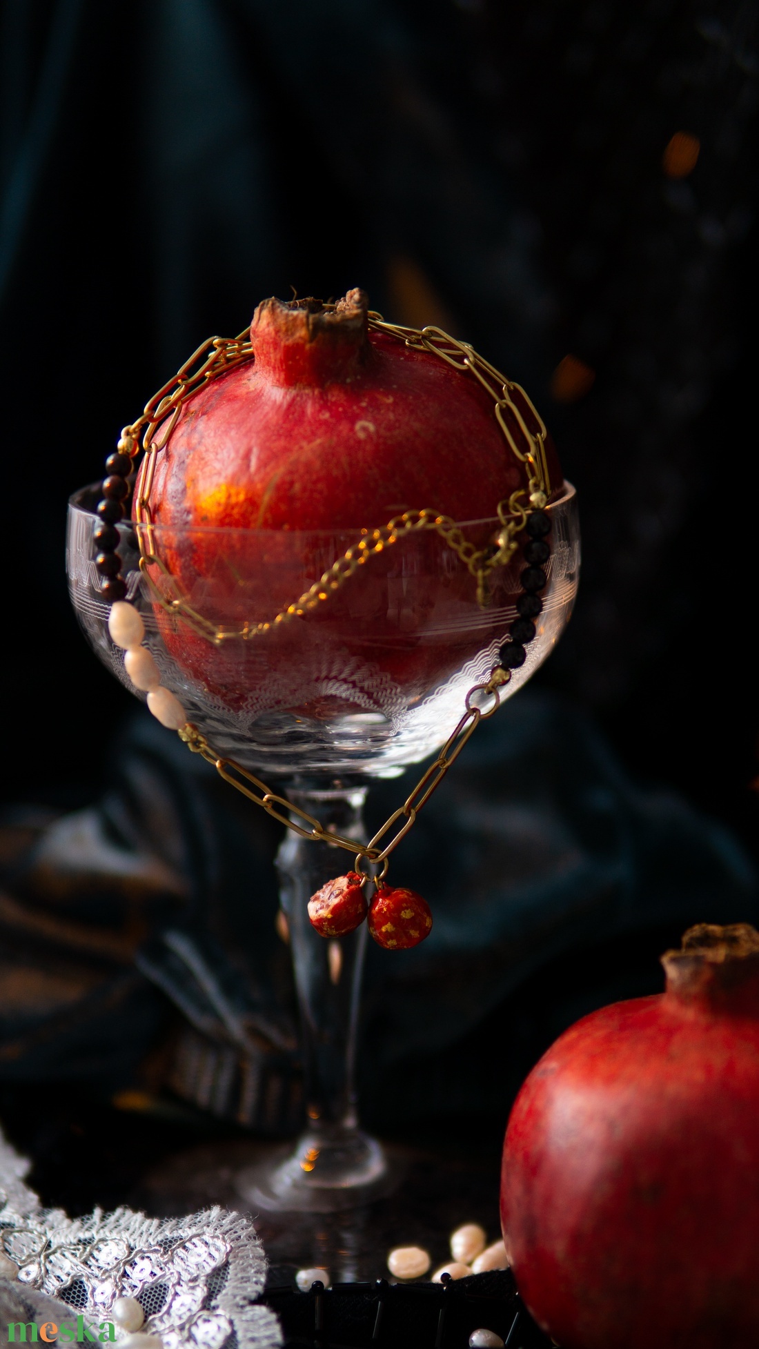 Gránátalmás nemesacél nyaklánc - ékszer - nyaklánc - gyöngyös nyaklánc - Meska.hu Gránátalmás nemesacél nyaklánc - ékszer - nyaklánc - gyöngyös nyaklánc - Meska.hu