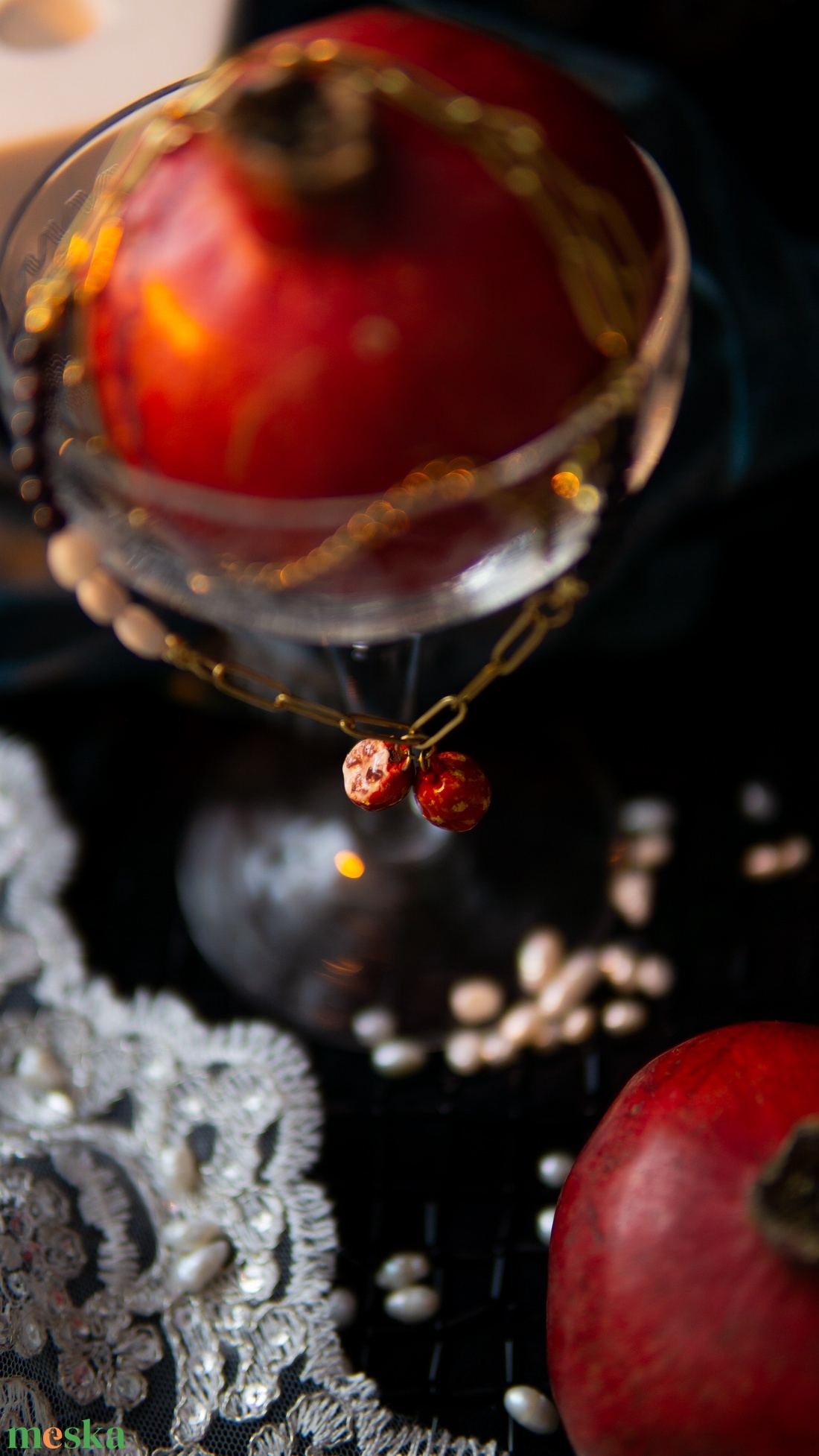 Gránátalmás nemesacél nyaklánc - ékszer - nyaklánc - gyöngyös nyaklánc - Meska.hu Gránátalmás nemesacél nyaklánc - ékszer - nyaklánc - gyöngyös nyaklánc - Meska.hu