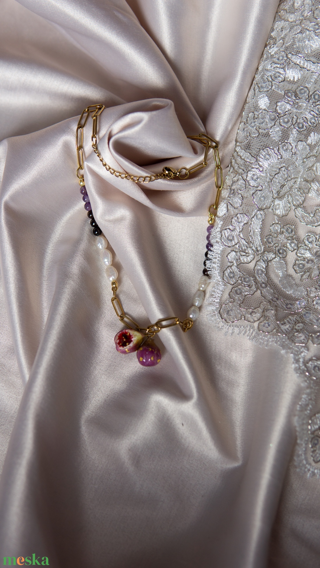 Fügés nemesacél nyaklánc - ékszer - nyaklánc - gyöngyös nyaklánc - Meska.hu Fügés nemesacél nyaklánc - ékszer - nyaklánc - gyöngyös nyaklánc - Meska.hu