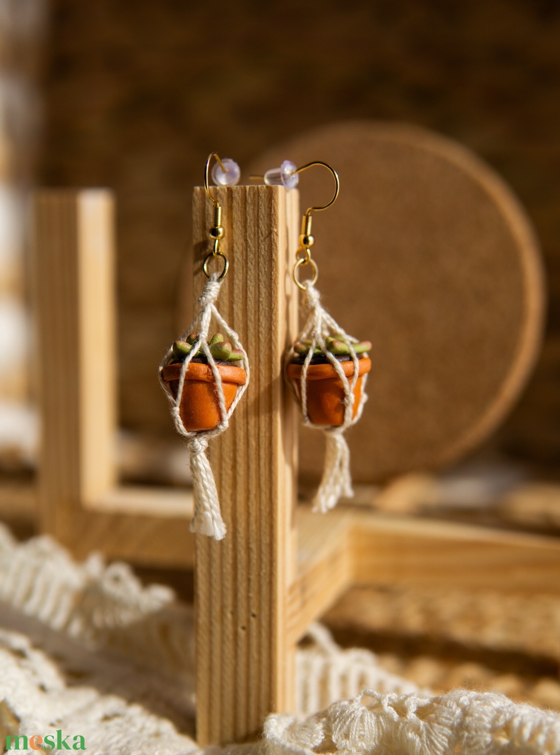 Kövirózsa fülbevaló - ékszer - fülbevaló - lógó fülbevaló - Meska.hu Kövirózsa fülbevaló - ékszer - fülbevaló - lógó fülbevaló - Meska.hu