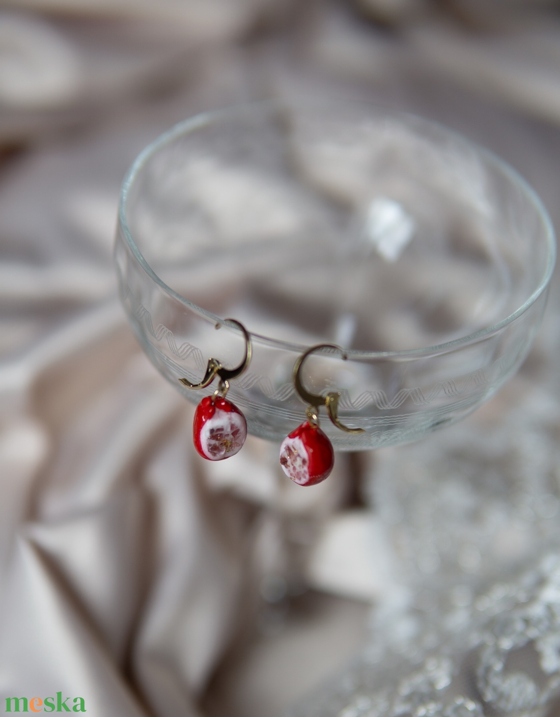 Gránátalma fülbevaló - ékszer - fülbevaló - lógó fülbevaló - Meska.hu Gránátalma fülbevaló - ékszer - fülbevaló - lógó fülbevaló - Meska.hu