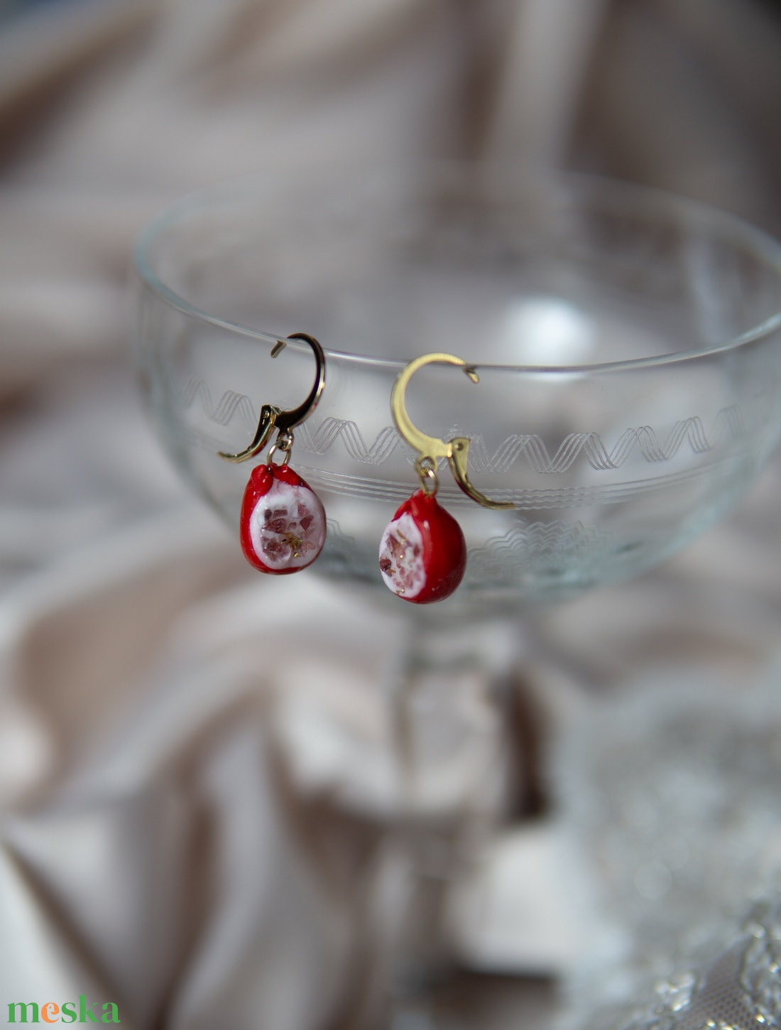 Gránátalma fülbevaló - ékszer - fülbevaló - lógó fülbevaló - Meska.hu Gránátalma fülbevaló - ékszer - fülbevaló - lógó fülbevaló - Meska.hu